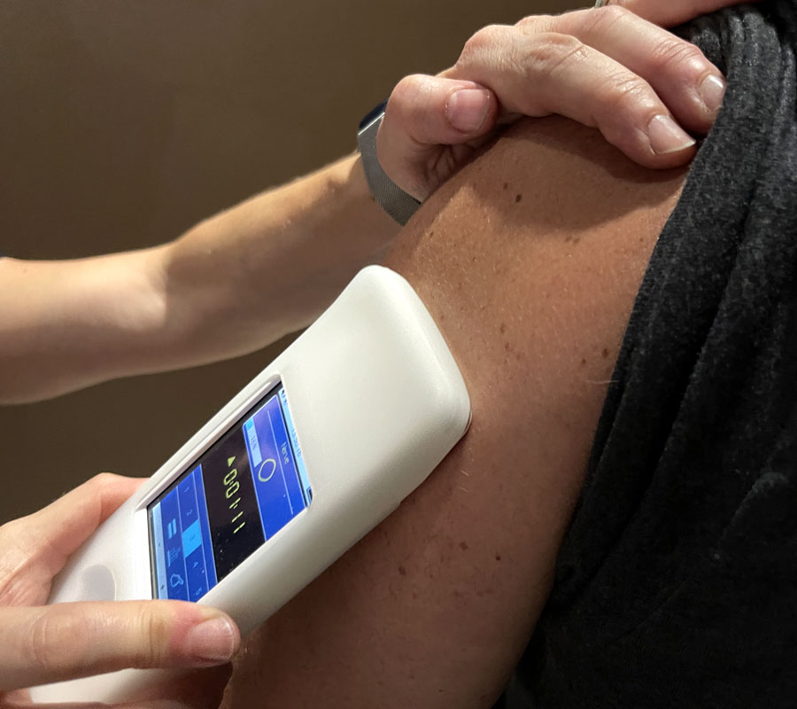 miHealth PEMF biofeedback device in use