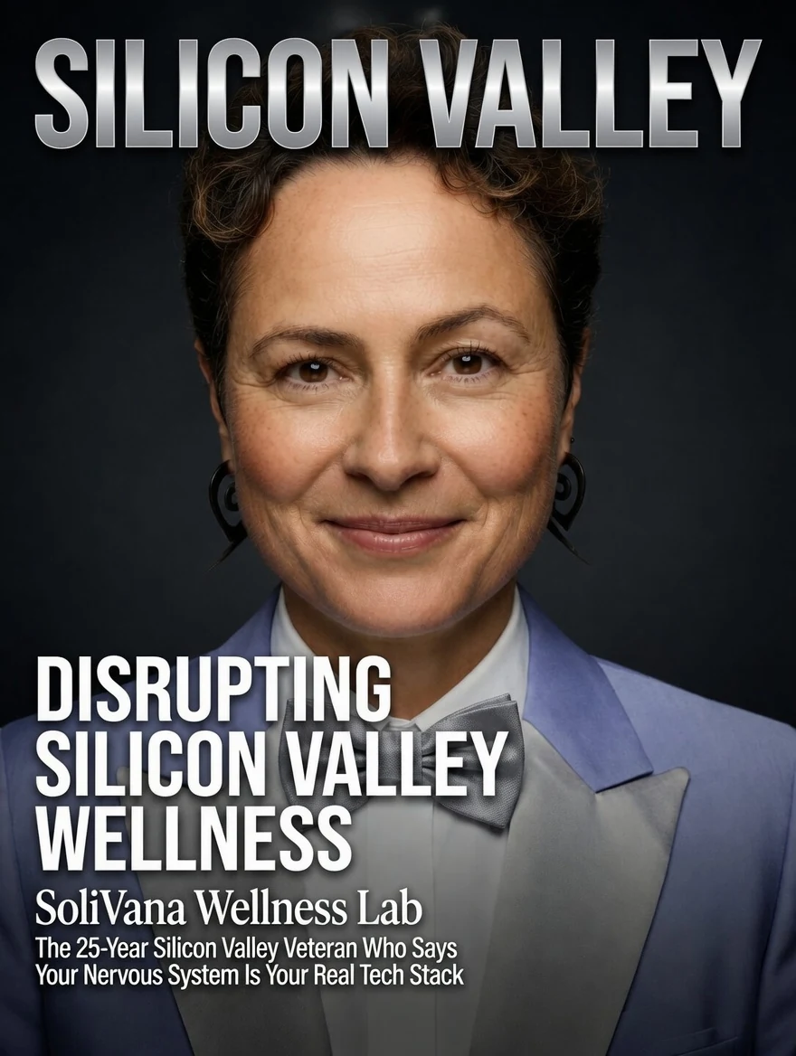 Natasha Berness, founder of SoliVana Wellness Lab, at the lab's nervous system optimization sanctuary in Redwood City, California.